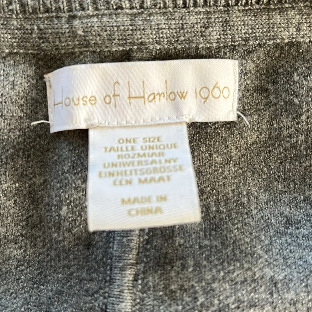 House of Harlow 1960 Gray V-Neck Poncho Sweater - Picture 7 of 7